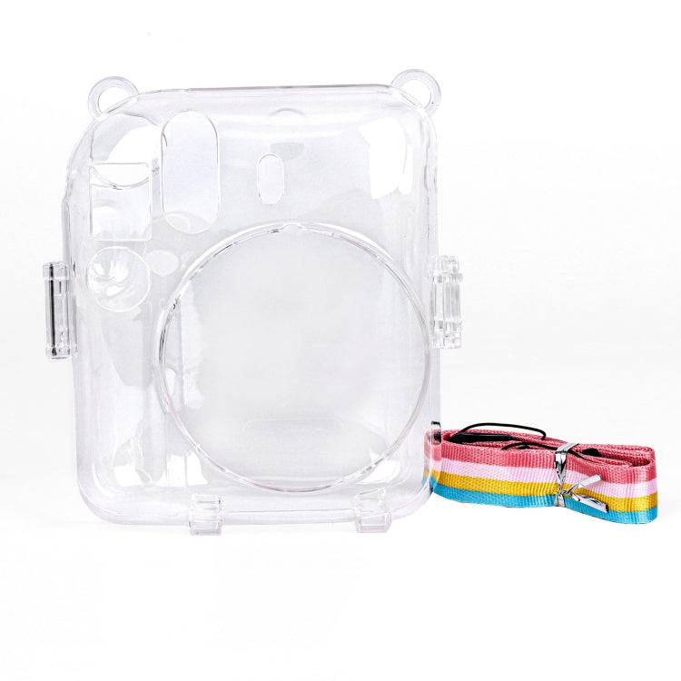 Para FUJIFILM Instax mini 12 Estuche rígido de cristal para cámara con correa para el hombro, For FUJIFILM Instax mini 12
