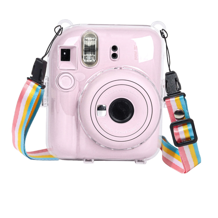 Para FUJIFILM Instax mini 12 Estuche rígido de cristal para cámara con correa para el hombro, For FUJIFILM Instax mini 12