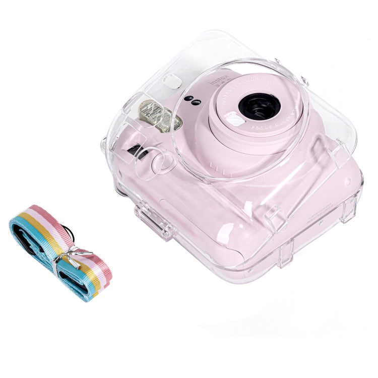 Para FUJIFILM Instax mini 12 Estuche rígido de cristal para cámara con correa para el hombro, For FUJIFILM Instax mini 12