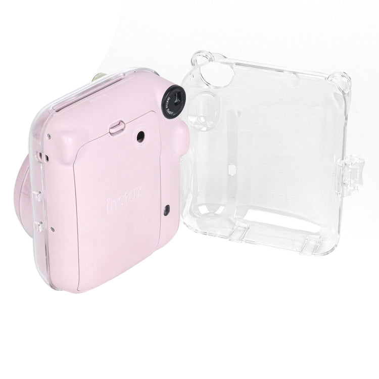 Para FUJIFILM Instax mini 12 Estuche rígido de cristal para cámara con correa para el hombro, For FUJIFILM Instax mini 12