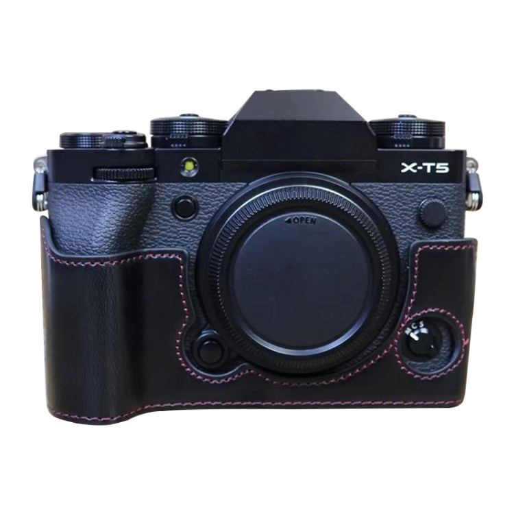 Para FUJIFILM X-T5 Base de media caja para cámara de cuero PU con rosca de 1/4 pulgadas, For FUJIFILM X-T5