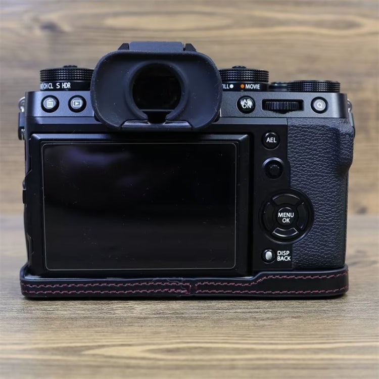 Para FUJIFILM X-T5 Base de media caja para cámara de cuero PU con rosca de 1/4 pulgadas, For FUJIFILM X-T5