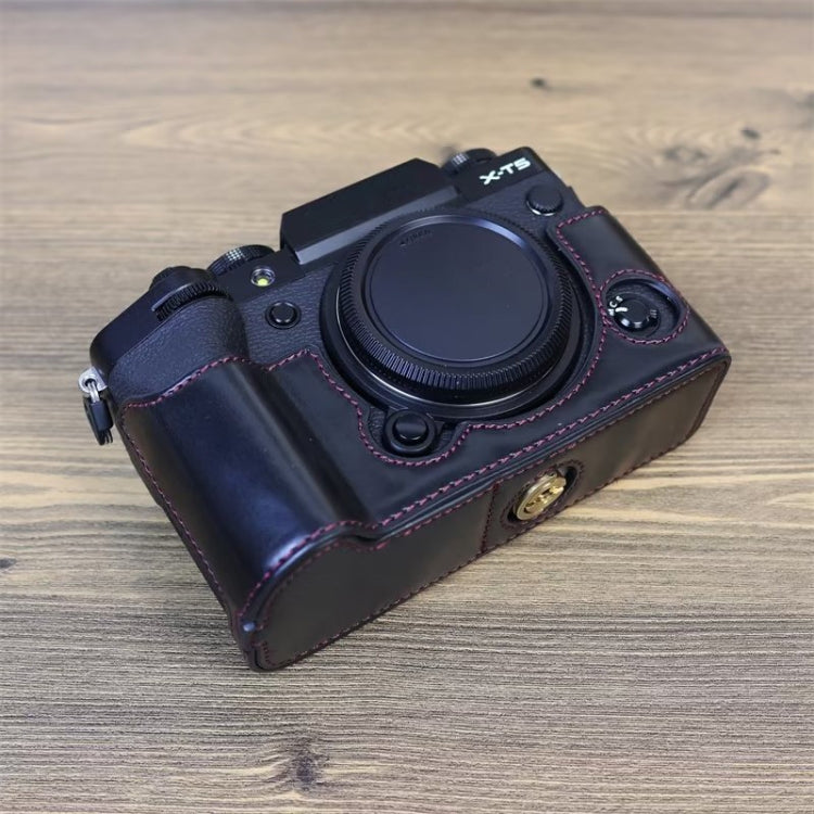 Para FUJIFILM X-T5 Base de media caja para cámara de cuero PU con rosca de 1/4 pulgadas, For FUJIFILM X-T5