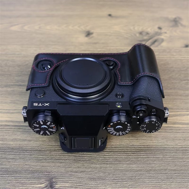 Para FUJIFILM X-T5 Base de media caja para cámara de cuero PU con rosca de 1/4 pulgadas, For FUJIFILM X-T5