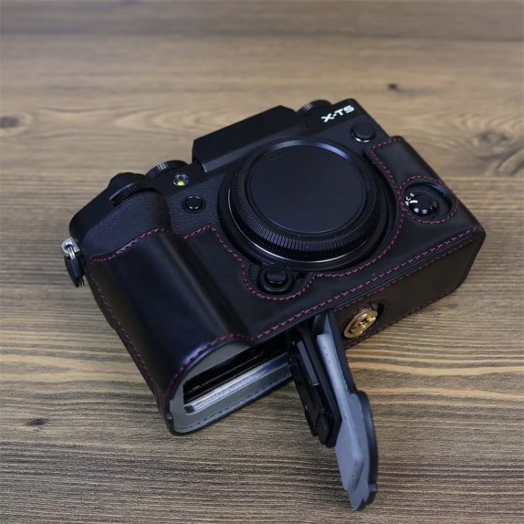 Para FUJIFILM X-T5 Base de media caja para cámara de cuero PU con rosca de 1/4 pulgadas, For FUJIFILM X-T5