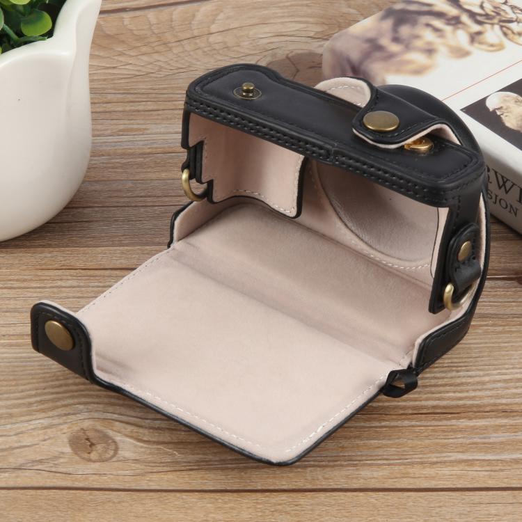 Para Sony ZV-1F Vlog Camera Funda de cuero para cámara de cuerpo completo con correa, For Sony ZV-1F