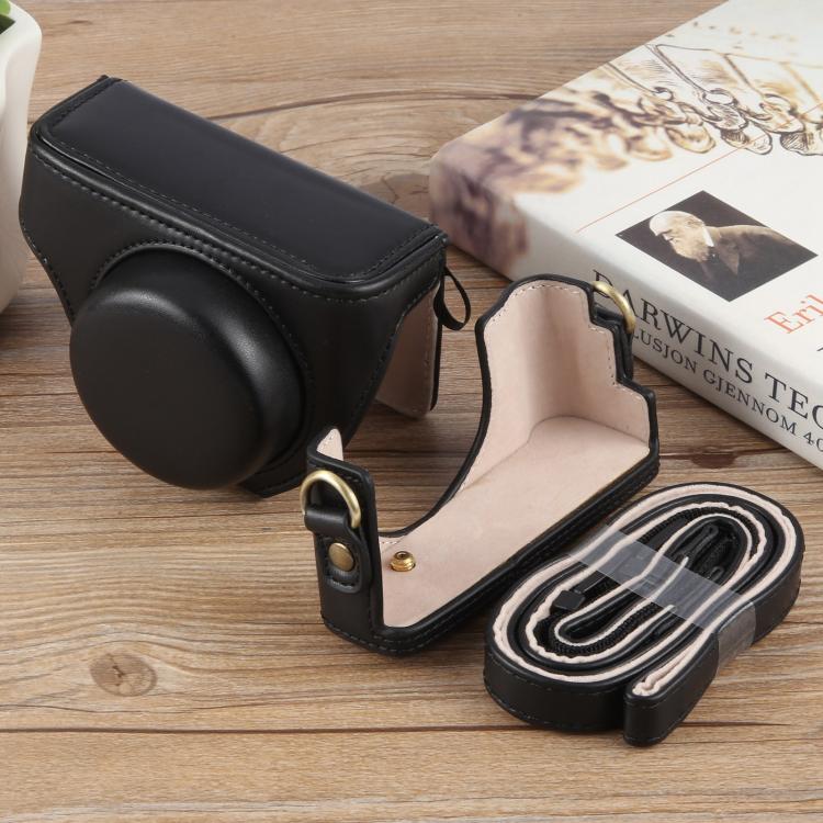 Para Sony ZV-1F Vlog Camera Funda de cuero para cámara de cuerpo completo con correa, For Sony ZV-1F
