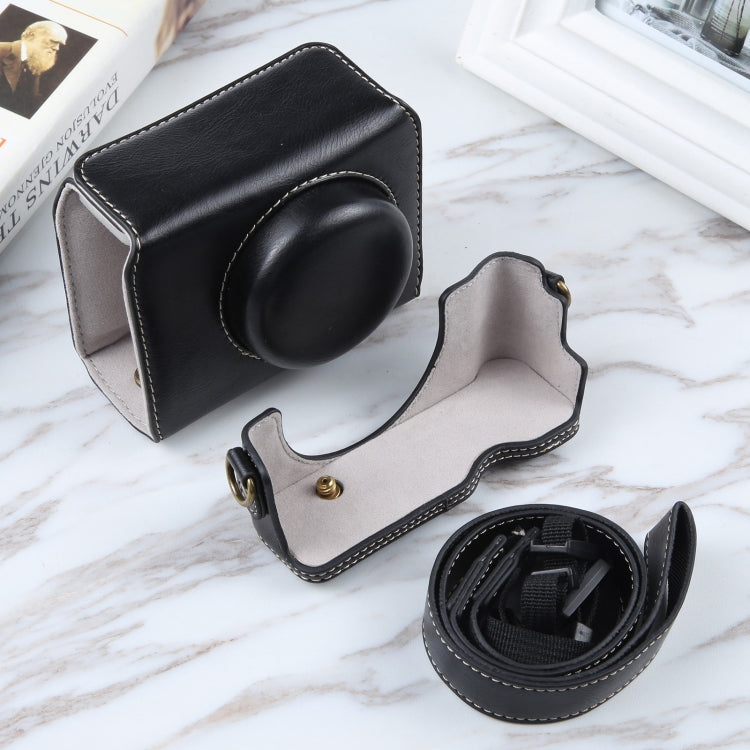 Para Sony ZV-1F Vlog Camera Funda de cuero magnética de cuerpo completo para cámara con correa, For Sony ZV-1F with Magnetic