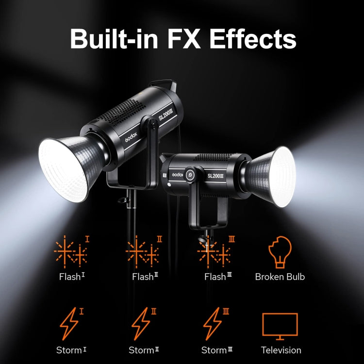 Luz de flash de vídeo de luz diurna Godox SL200III 215W LED 5600K, SL200III