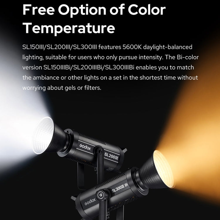 Godox SL300IIIBi 330W Bicolor 2800K-6500K Luz de vídeo LED, SL300IIIBi