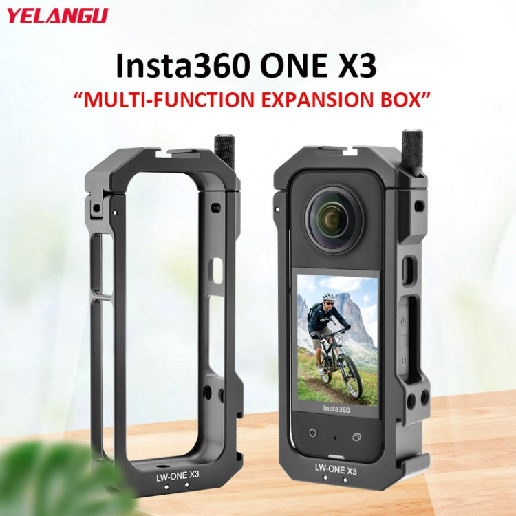 Para Insta360 X3 YELANGU LW-ONE X3 Caja de marco extendido de jaula de metal, LW-ONE X3