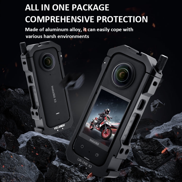 Para Insta360 X3 YELANGU LW-ONE X3 Caja de marco extendido de jaula de metal, LW-ONE X3