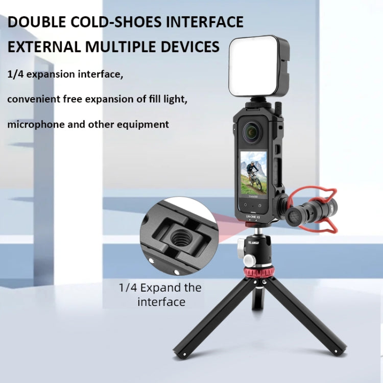 Para Insta360 X3 YELANGU LW-ONE X3 Caja de marco extendido de jaula de metal, LW-ONE X3