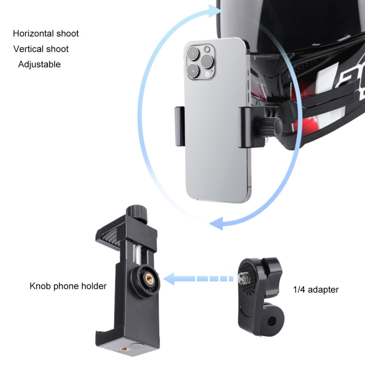Kit de montaje de casco de teléfono de cámara de acción de flexión plegable con hebilla de gancho en J y abrazadera de teléfono de rotación y adaptador, Foldable Bending Mount