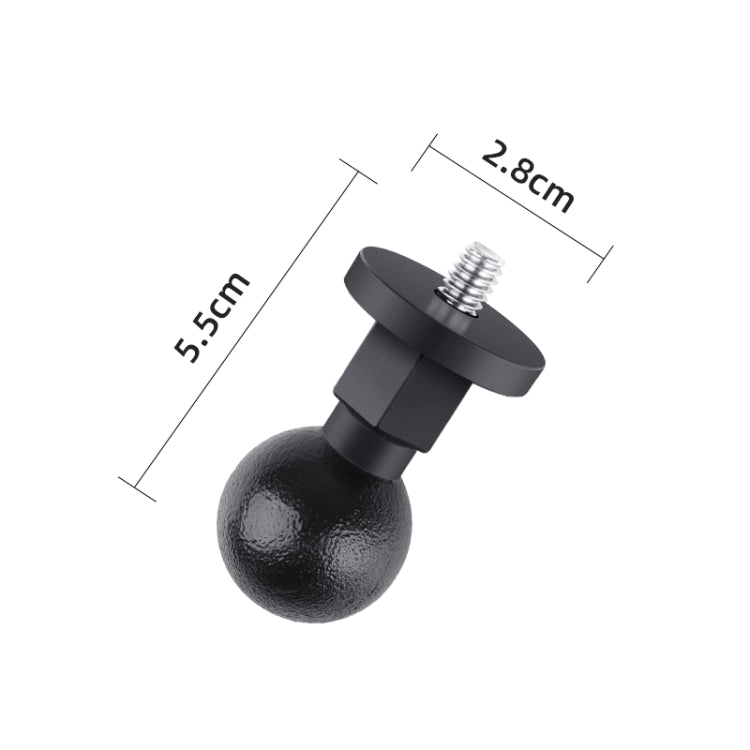 Adaptador de cabeza esférica ABS con tornillo de 25 mm y 1/4 de pulgada
