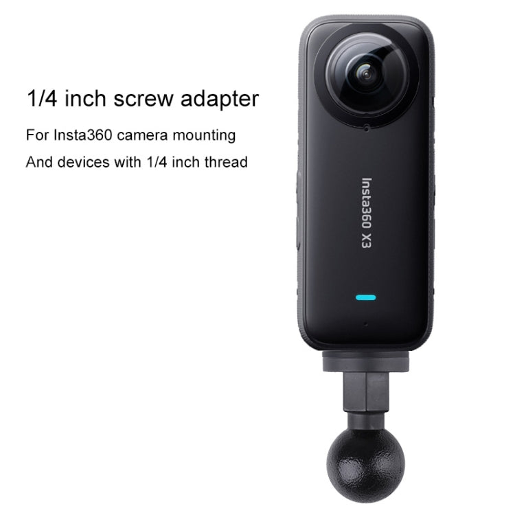 Adaptador de cabeza esférica ABS con tornillo de 25 mm y 1/4 de pulgada
