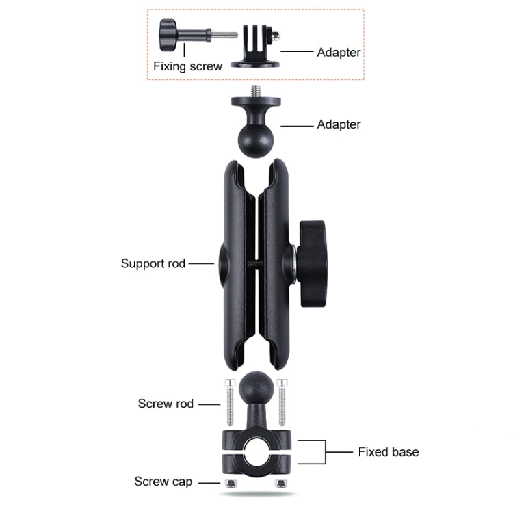 Soporte de montaje fijo para manillar del asiento delantero del coche con cabezal esférico de 21 mm con adaptador de trípode y tornillo para GoPro Hero11 Black / HERO10 Black /9 Black /8 Black /7/6/5/5 Session /4 Session /4/3+ /3/2/1, DJI Osmo Action y...