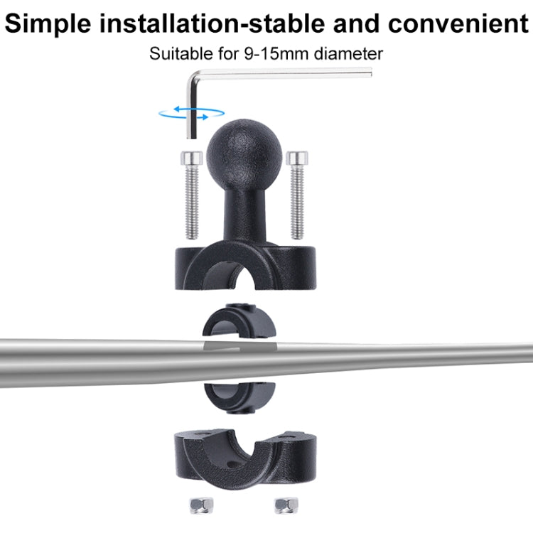 Soporte de montaje fijo para manillar del asiento delantero del coche con cabezal esférico de 25 mm con adaptador de trípode y tornillo para GoPro Hero11 Black / HERO10 Black /9 Black /8 Black /7/6/5/5 Session /4 Session /4/3+ /3/2/1, DJI Osmo Action y...