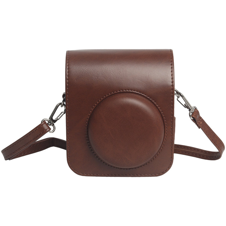 Para FUJIFILM Instax mini 12 Funda de cuero Bolsa de cámara de cuerpo completo con correa para el hombro, For FUJIFILM Instax mini 12