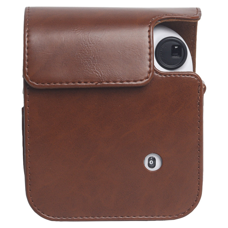 Para FUJIFILM Instax mini 12 Funda de cuero Bolsa de cámara de cuerpo completo con correa para el hombro, For FUJIFILM Instax mini 12
