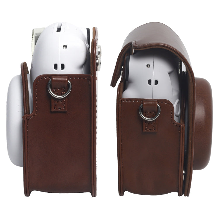 Para FUJIFILM Instax mini 12 Funda de cuero Bolsa de cámara de cuerpo completo con correa para el hombro, For FUJIFILM Instax mini 12