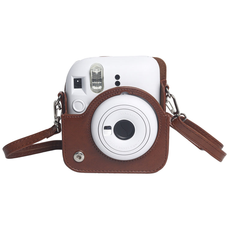 Para FUJIFILM Instax mini 12 Funda de cuero Bolsa de cámara de cuerpo completo con correa para el hombro, For FUJIFILM Instax mini 12