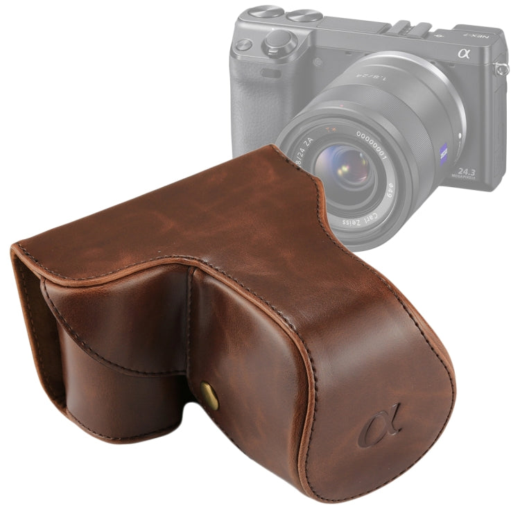 Funda de cuero PU para cámara de cuerpo completo con correa para Sony NEX 7 / F3 (lente de 18-55 mm), For Sony NEX 7 / F3, For Sony NEX 7