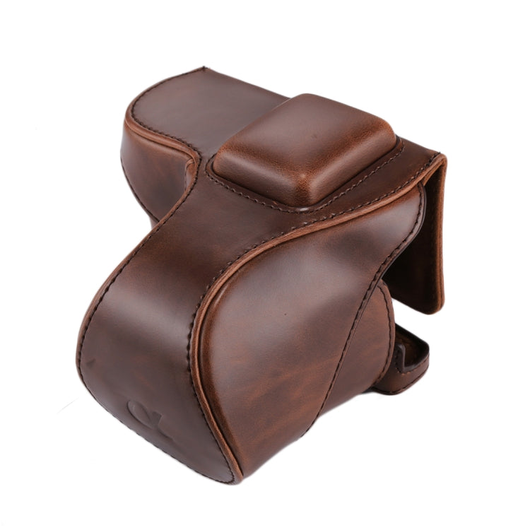 Funda de cuero PU para cámara de cuerpo completo con correa para Sony NEX 5N / 5R / 5T (lente de 16-50 mm / 18-55 mm), For Sony NEX 5N