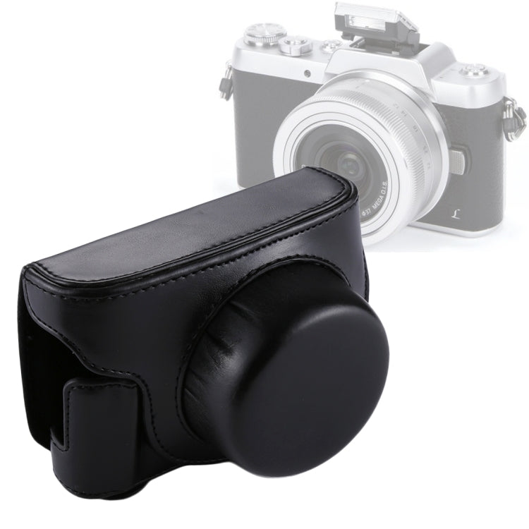 Estuche para cámara de cuero PU para cámara de cuerpo completo con correa para Panasonic Lumix GF7 / GF8 / GF9 (lente de 12-32 mm / 14-42 mm), For Lumix GF7