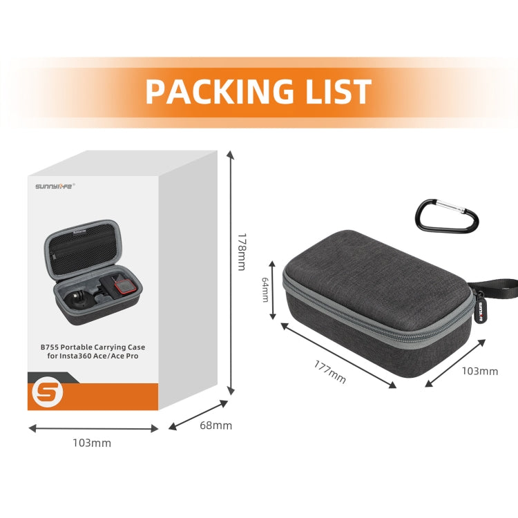 Para Insta360 Ace / Ace Pro Sunnylife Estuche de transporte portátil bolso Mini Estuche De Viaje organizador bolsa protectora, For Insta360 Ace / Ace Pro