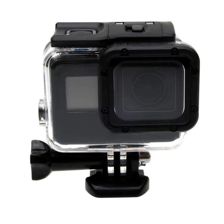 Para GoPro HERO6 /5 Funda protectora con carcasa impermeable a 30 m + cubierta trasera hueca con hebilla, montaje básico y tornillo, sin necesidad de desmontar la lente (GP413), Housing Case+ Back cover