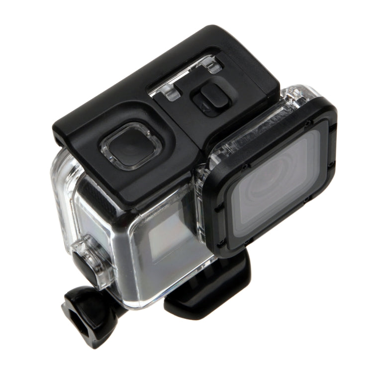 Para GoPro HERO6 /5 Funda protectora con carcasa impermeable a 30 m + cubierta trasera hueca con hebilla, montaje básico y tornillo, sin necesidad de desmontar la lente (GP413), Housing Case+ Back cover