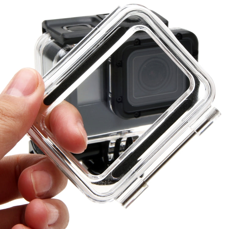 Para GoPro HERO6 /5 Funda protectora con carcasa impermeable a 30 m + cubierta trasera hueca con hebilla, montaje básico y tornillo, sin necesidad de desmontar la lente (GP413), Housing Case+ Back cover
