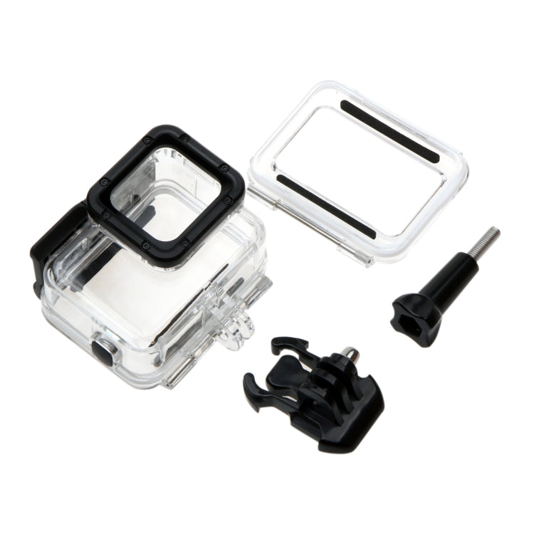 Para GoPro HERO6 /5 Funda protectora con carcasa impermeable a 30 m + cubierta trasera hueca con hebilla, montaje básico y tornillo, sin necesidad de desmontar la lente (GP413), Housing Case+ Back cover