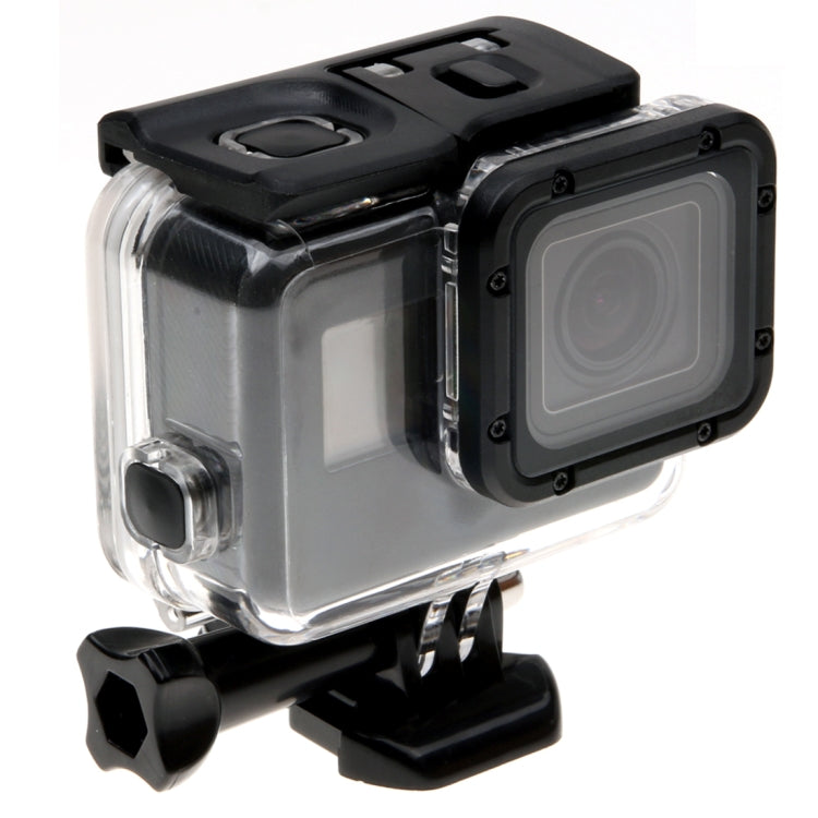 Para GoPro HERO6 /5 Funda protectora con carcasa esquelética + cubierta trasera hueca con hebilla, montaje básico y tornillo, sin necesidad de desmontar la lente, Hollow Back Cover