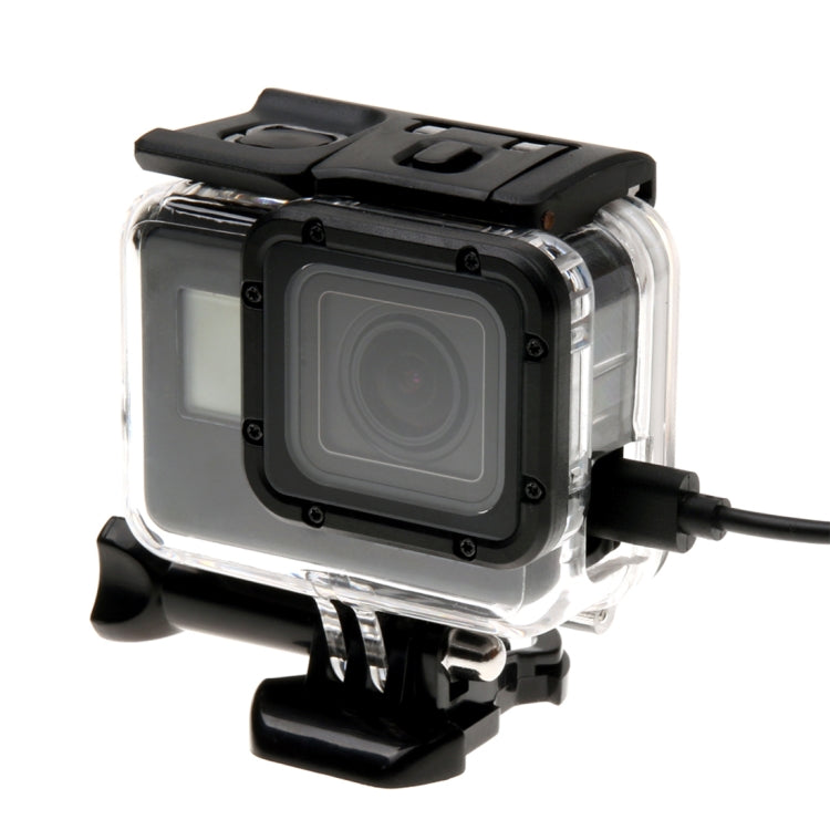 Para GoPro HERO6 /5 Funda protectora con carcasa esquelética + cubierta trasera hueca con hebilla, montaje básico y tornillo, sin necesidad de desmontar la lente, Hollow Back Cover