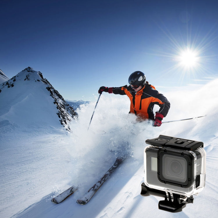 Para GoPro HERO6 /5 Funda protectora con carcasa esquelética + cubierta trasera hueca con hebilla, montaje básico y tornillo, sin necesidad de desmontar la lente, Hollow Back Cover