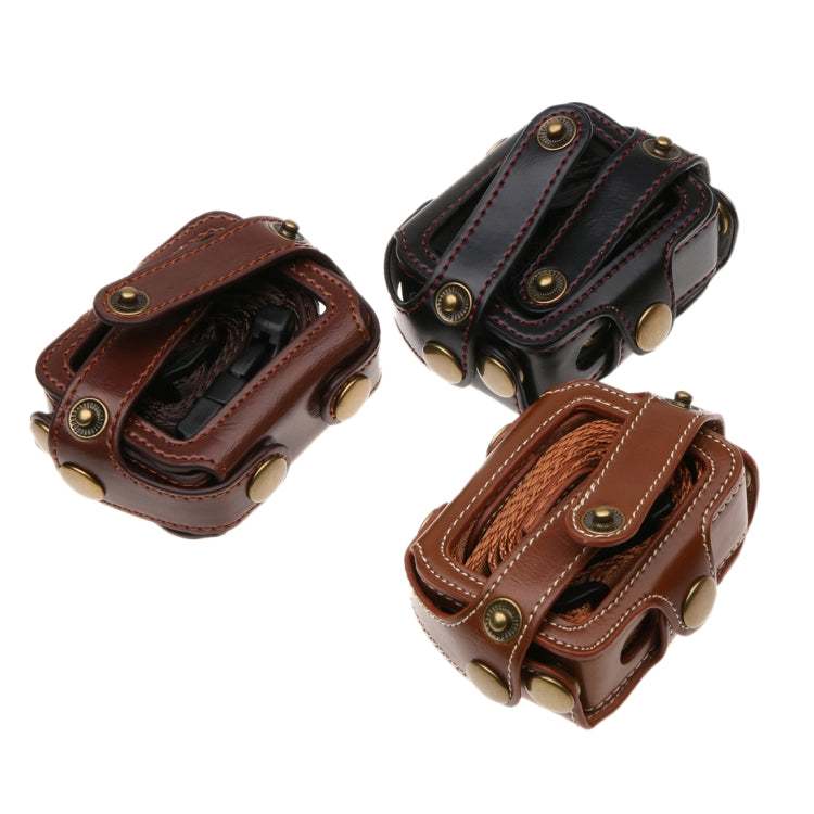 Para GoPro HERO7 Black /6 /5 Funda de cuero PU con correa para el cuello y botones, PU Leather (Brown), PU Leather (Coffee), PU Leather (Black)