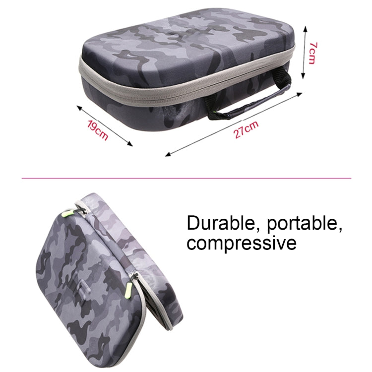 Estuche portátil impermeable a prueba de golpes de EVA con patrón de camuflaje para GoPro Hero11 Black / HERO10 Black / HERO9 Black / HERO8 Black / 7/6/5/4/3+ / 3/2/1, DJI Osmo Action y otros accesorios para cámaras de acción, Tamaño: 27 cmx 19cm x 7cm...