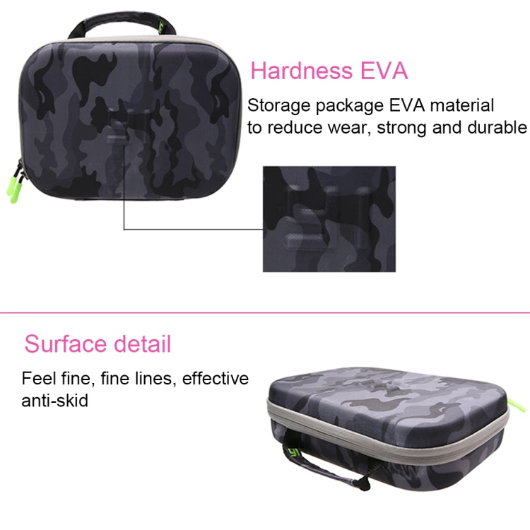 Estuche portátil impermeable a prueba de golpes de EVA con patrón de camuflaje para GoPro Hero11 Black / HERO10 Black / HERO9 Black / HERO8 Black / 7/6/5/4/3+ / 3/2/1, DJI Osmo Action y otros accesorios para cámaras de acción, Tamaño: 27 cmx 19cm x 7cm...