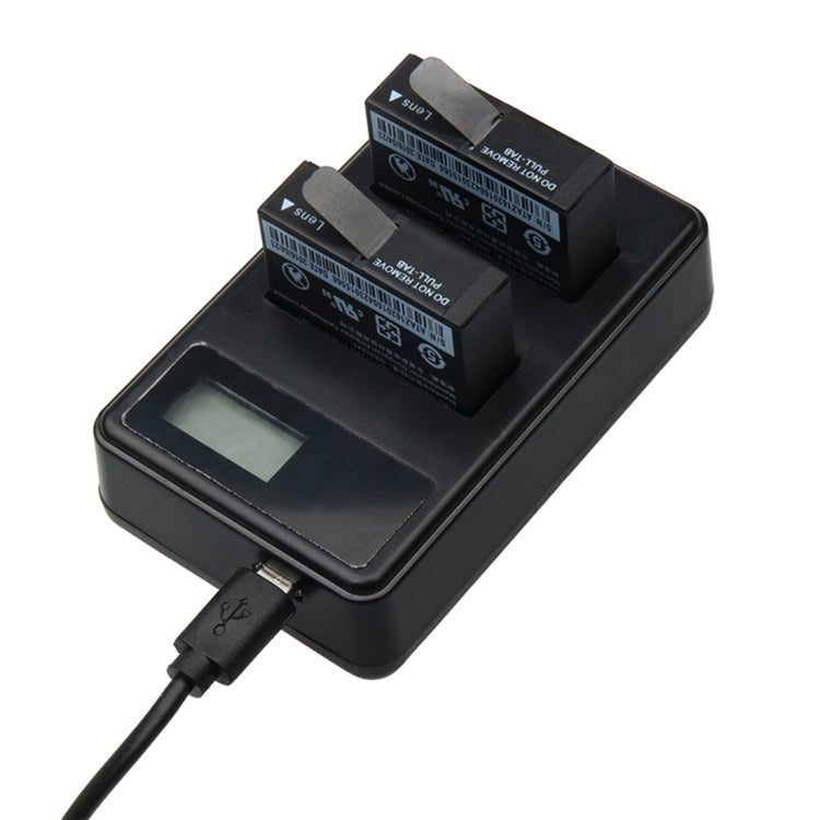 Cargador de baterías duales con pantalla LCD y cable USB para cámara deportiva Xiaoyi 4K, muestra la capacidad de carga (XM47), LCD Screen Battery Charger