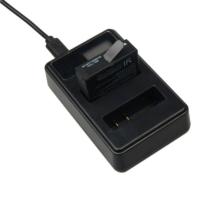 Cargador de baterías duales con pantalla LCD y cable USB para cámara deportiva Xiaoyi 4K, muestra la capacidad de carga (XM47), LCD Screen Battery Charger