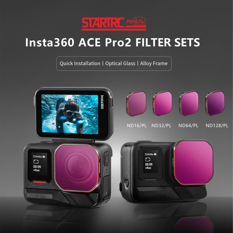 Filtro de lente de cámara STARTRC 4 en 1 ND16PL ND32PL ND64PL ND128PL para Insta360 Ace Pro 2