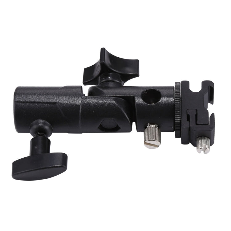 Soporte de paraguas con soporte de luz de flash multifuncional tipo E, carga máxima: 3 kg, E-bracket