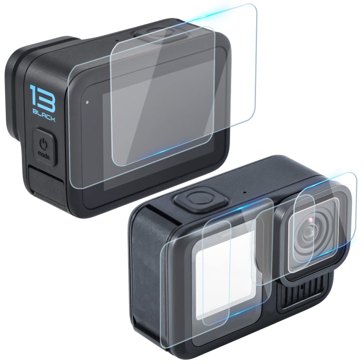 Para GoPro HERO13 Black STARTRC 2 juegos 3 en 1 de lentes y película de vidrio templado para pantalla frontal y trasera