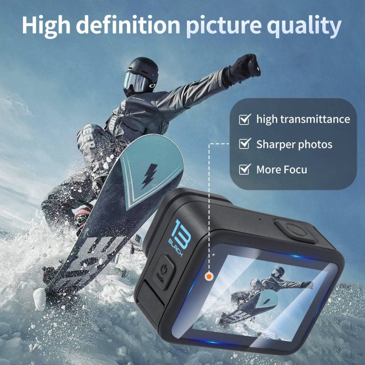Para GoPro HERO13 Black STARTRC 2 juegos 3 en 1 de lentes y película de vidrio templado para pantalla frontal y trasera