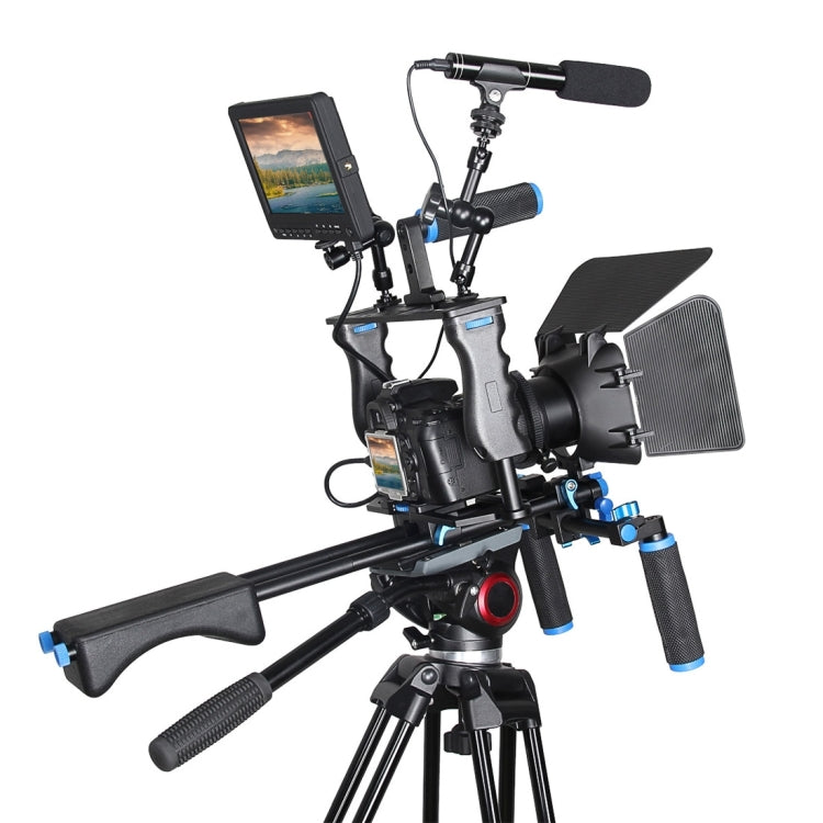 YELANGU YLG1401A Micrófono de escopeta de condensador profesional de doble poste trasero para videocámaras DSLR y DV
