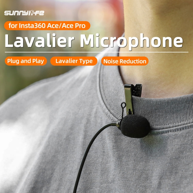 Micrófono de grabación tipo C con clip de solapa para Insta360 Ace/Ace Pro, Lavalier Clip Microphone