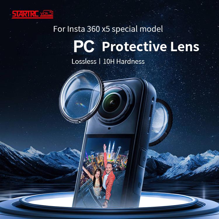Para insta360 X5 STARTRC Protector de lente giratorio de PC, PC Lens Cover
