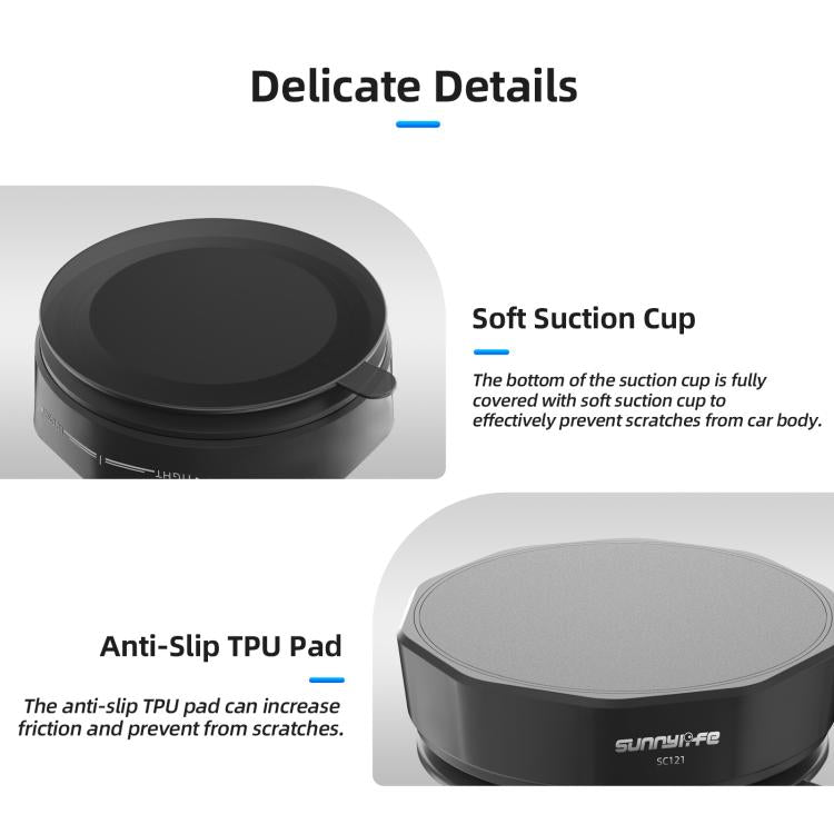 Base adaptadora de ventosa universal Sunnylife con fuerte succión para cámaras de acción